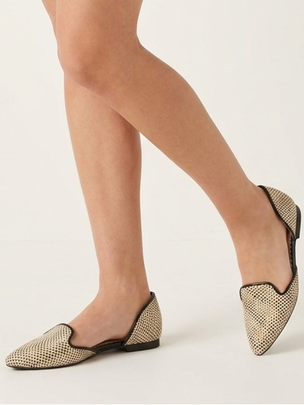Isaac Mizrahi Cream Woven D'orsay Flats Women's‎ Size 7